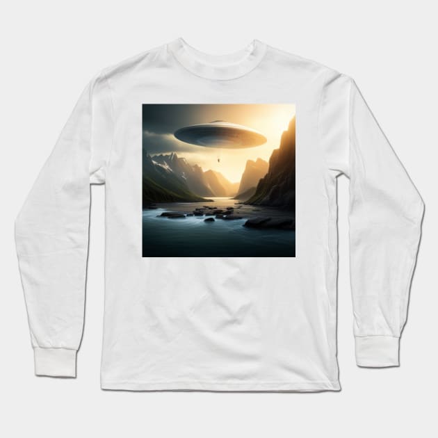 Mountain Break Long Sleeve T-Shirt by UFO CHRONICLES PODCAST